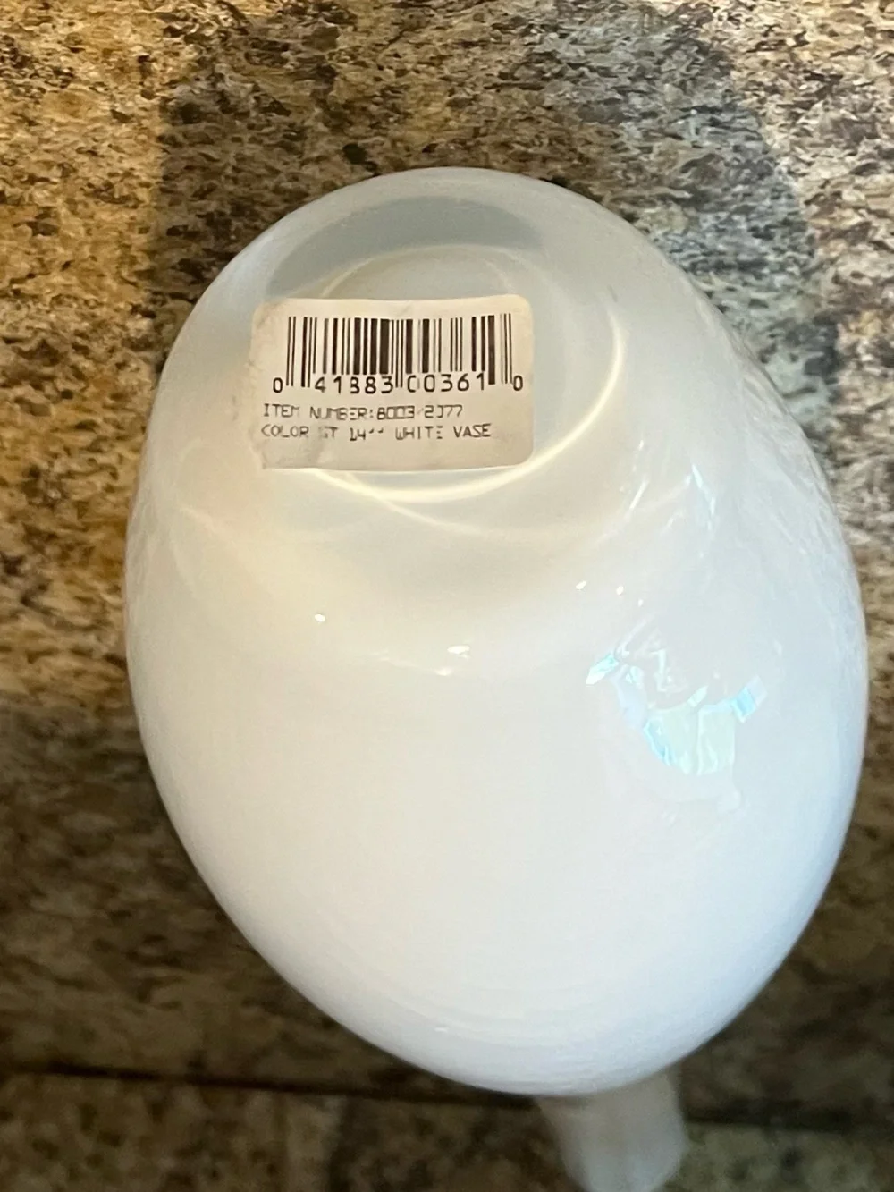 White Decorative Glass Bud Vase - Modern Home Accent 14”